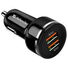 Автозарядка 2xUSB 36W (2xUSB-A) QC3.0,3А UCA-80 чорна Defender