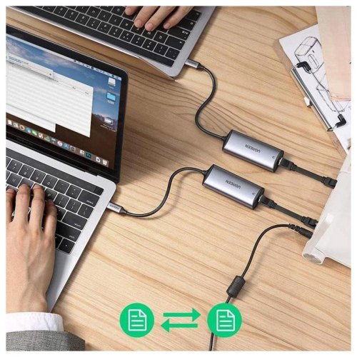 Перехідник USB3.1 Type-C --> Ethernet RJ45 1000Mb CM275 cірий Ugreen
