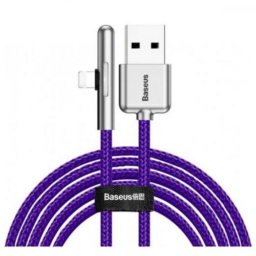 Кабель USB3.1 AM-Lightning M, 1 м, 1.5A, 90° з кольоровою індикацією Пурпуровий, CAL7C Baseus