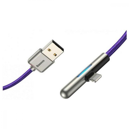 Кабель USB3.1 AM-Lightning M, 1 м, 1.5A, 90° з кольоровою індикацією Пурпуровий, CAL7C Baseus