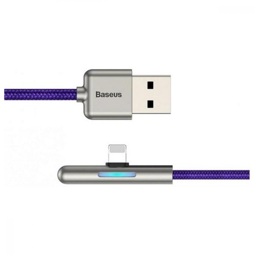Кабель USB3.1 AM-Lightning M, 1 м, 1.5A, 90° з кольоровою індикацією Пурпуровий, CAL7C Baseus