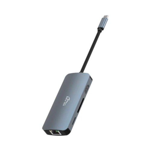 Док-станція USB3.1 Type-C --> HDMI/USB 3.0x3/RJ45/SD/MicroSD/PD 100W Hub Pro 8-in-1 Media-Tech