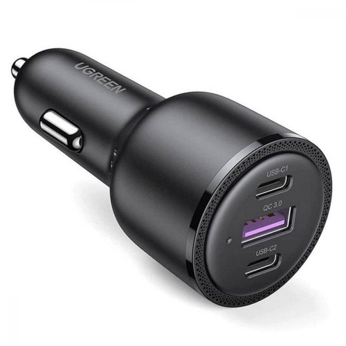 Автозарядка 3xUSB 69W (USB-C+USB-A) QC 3.0 Чорна (CD239) UGREEN