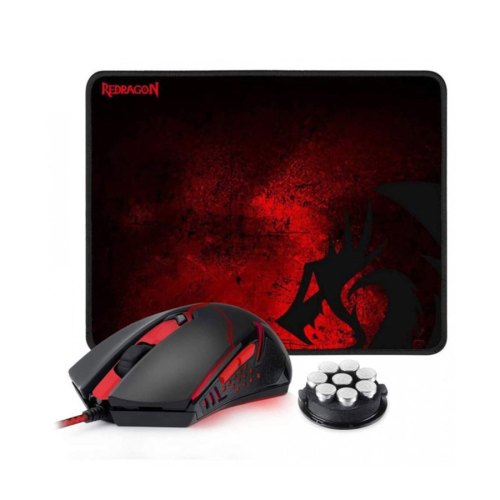 Комплект ігровий Redragon M601-BA, (миша+килимок), 3200 DPI Red LED чорний