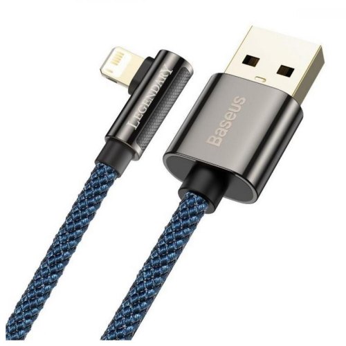 Кабель USB AM-Lightning M, 1 м, 2.4A, 90° Синій, Legend Series Elbow CACS Baseus