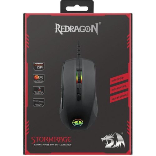 Мишка Redragon Stormrage RGB, ігрова, 10000dpi., 7кн., чорна