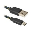 Кабель USB AM-micro BM, 1.0 м, чорний, USB08-03T обплетення Defender