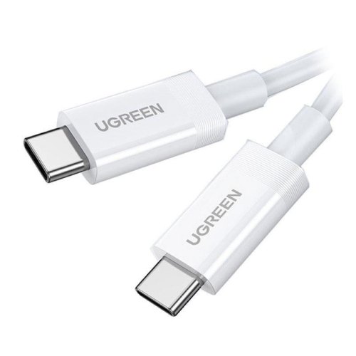 Кабель USB 4.0 Type-C M-M, 0,8 м, (20V/5A), (100W) 40Gbps 8K@60Hz US506 Ugreen Білий