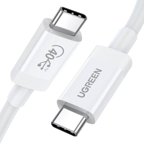 Кабель USB 4.0 Type-C M-M, 0,8 м, (20V/5A), (100W) 40Gbps 8K@60Hz US506 Ugreen Білий