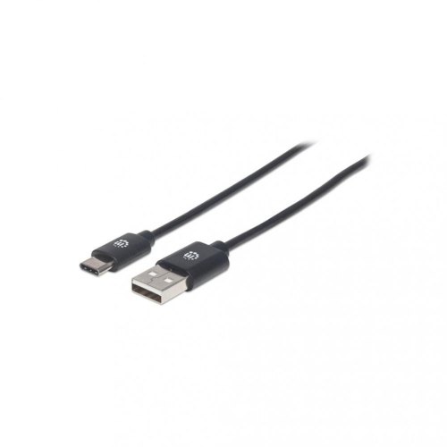 Кабель USB AM-Type-C M, 3.0м, чорний, Manhattan