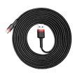 Кабель USB 2.0 AM-Type-C M, 3 м, (20V/3A), (60W) Червоний-Чорний, CATKLF-U91 Baseus
