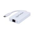 USB Hub Manhattan Type-C Hub 3-port USB3.0 + RJ45 Gigabit Ethernet, білий
