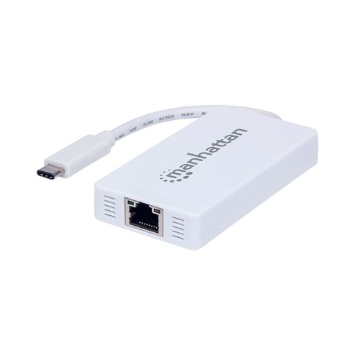 USB Hub Manhattan Type-C Hub 3-port USB3.0 + RJ45 Gigabit Ethernet, білий