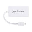 USB Hub Manhattan Type-C Hub 3-port USB3.0 + RJ45 Gigabit Ethernet, білий