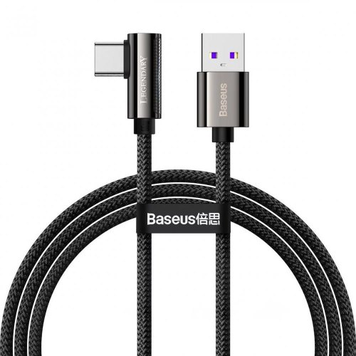 Кабель USB3.1 AM-Type-C M, 2 м, 66W, 90° Чорний, Legend Series Elbow CATCS Baseus