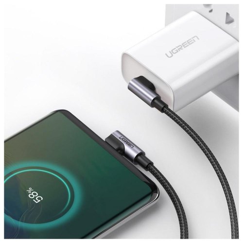 Кабель USB 2.0 Type-C M-M, 1 м, (20V/3A), (60W) Чорний, Aluminum Case with Braided US323 UGREEN