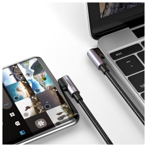 Кабель USB 2.0 Type-C M-M, 1 м, (20V/3A), (60W) Чорний, Aluminum Case with Braided US323 UGREEN