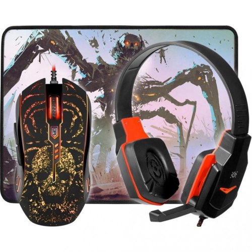 Комплект ігровий Defender Nemesida MHP-128 (мышка+гарнітура+коврик) чорний