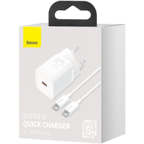 МЗП Baseus Super Si Quick Charger 1C 25W EU, White