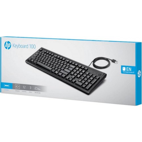Клавіатура дротова, HP 100 USB Black