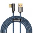 Кабель USB3.1 AM-Type-C M, 2 м, 66W, 90° Синій, Legend Series Elbow CATCS Baseus
