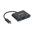 Док-станція USB3.1 Type-C --> USB3.0/HDMI/USB-C (F) black Manhattan
