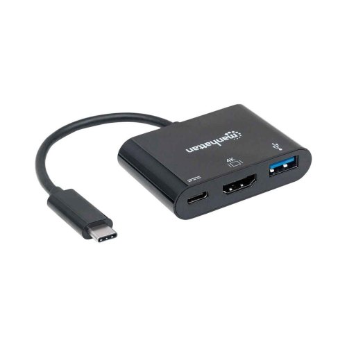 Док-станція USB3.1 Type-C --> USB3.0/HDMI/USB-C (F) black Manhattan