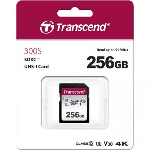 Карта пам'яті Transcend SD 256GB C10 UHS-I  R100/W40MB/s