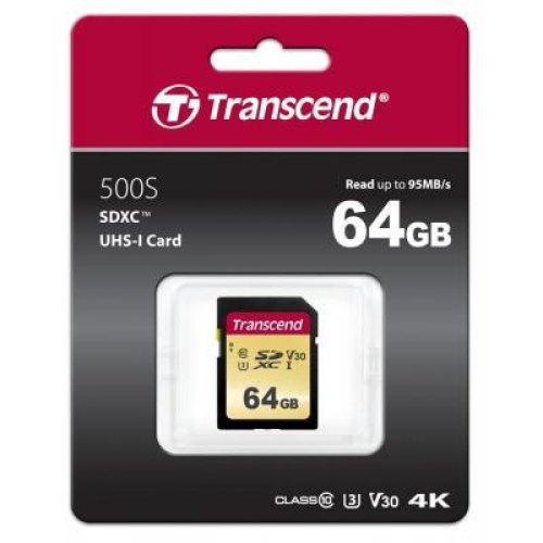 Карта пам'яті Transcend SD  64GB C10 UHS-I  R95/W45MB/s