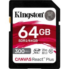 SDXC карта 64Gb Kingston class10 без адаптера UHS-II U3 R300/W260MB/s (SDR2/64GB)