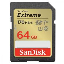 Карта пам'яті SanDisk SD   64GB C10 UHS-I U3 R170/W80MB/s Extreme V30