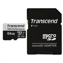 Карта пам'яті Transcend microSD  64GB C10 UHS-I U3 A2 R160/W80MB/s + SD
