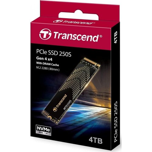 Накопичувач SSD Transcend M.2 4TB PCIe 4.0 MTE250S + розсіювач тепла