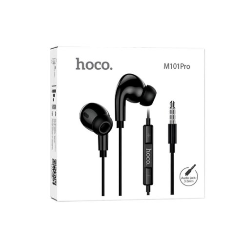 Гарнітура дротова Hoco M101 Pro Crystal sound wire-controlled earphones with microphone, Black