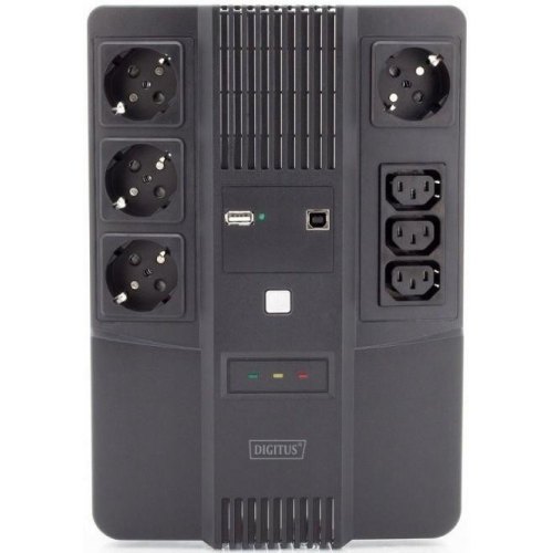 Джерело безперебійного живлення DIGITUS All-in-One, 800VA/480W, LED, 4xSchuko/3xC13, RJ45, USB