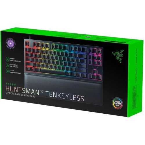 Клавіатура дротова, ігрова Razer Huntsman V2 Tenkeyless Red Switch USB RU Black