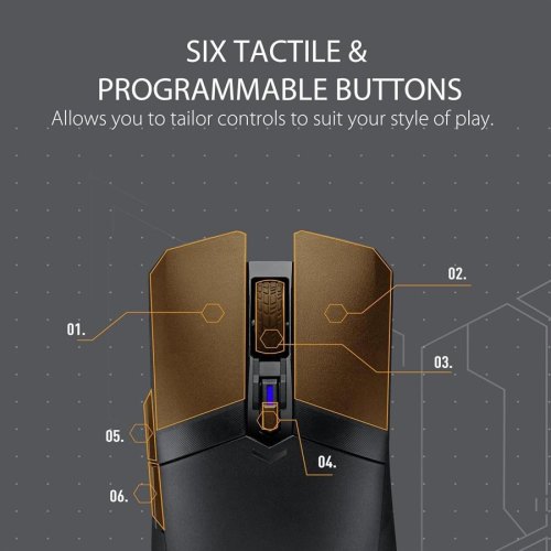 Мишка бездротова, ASUS TUF M4, WL/BT, чорний