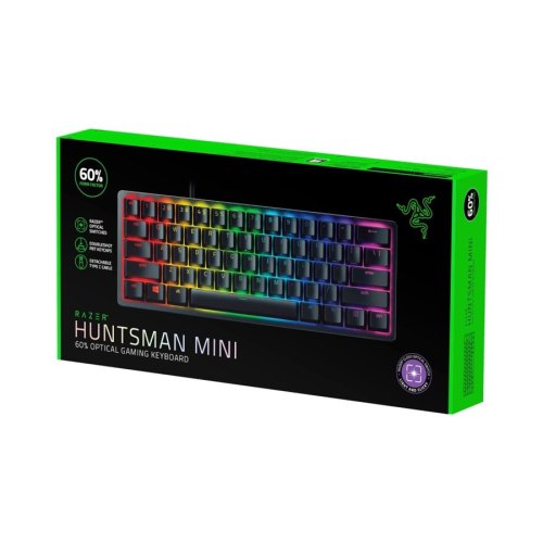 Клавіатура дротова, ігрова Razer Huntsman Mini Purple Switch USB RU RGB, Black