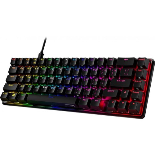 Клавіатура дротова, HyperX Alloy Origins 65 Red USB RGB ENG/RU, Black
