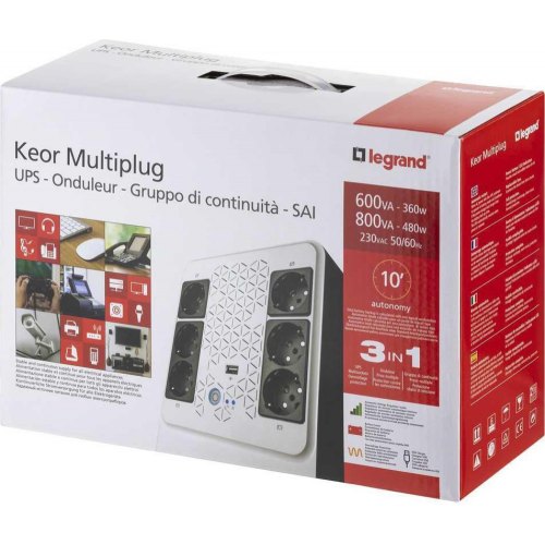 Джерело безперебійного живлення Legrand Keor Multiplug 800ВА, (4+2)хSchuko, USB