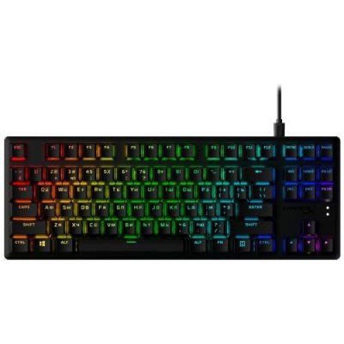Клавіатура дротова, HyperX Alloy Origins Core PBT Aqua USB RGB Black