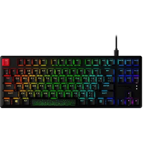 Клавіатура дротова, HyperX Alloy Origins Core PBT Aqua USB RGB Black
