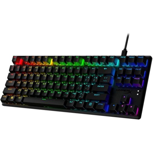 Клавіатура дротова, HyperX Alloy Origins Core PBT Aqua USB RGB Black