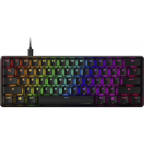 Клавіатура дротова, HyperX Alloy Origin 60 Red USB RGB ENG/RU Black