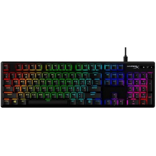 Клавіатура дротова, HyperX Alloy Origins Aqua USB RGB PBT ENG/RU, Black