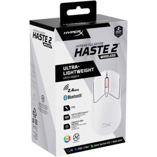 Мишка бездротова, HyperX Pulsefire Haste 2 WL, White