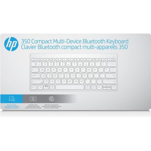 Клавіатура бездротова, HP 350 Compact Multi-Device BT UKR white