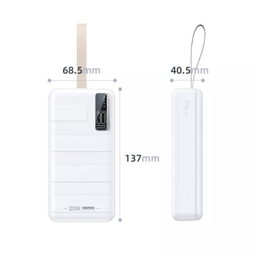 Зовнішній акумулятор PowerBank Remax Noah Series 20W+22.5W PD+QC Fast Charging Power Bank 30000mAh  RPP-506 White
