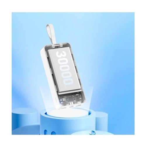 Зовнішній акумулятор PowerBank Remax Suji Series PD 20W+QC 22.5W  Fast Charging Cabled Power Bank 30000mAh  RPP-550 White