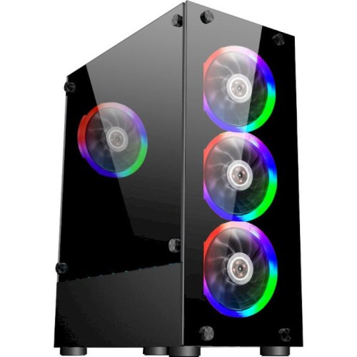 Корпус 1stPlayer V2-A-4R1 Color LED Black без БЖ